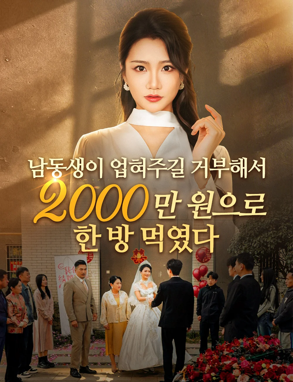 남동생이 업혀주길 거부해서, 2000만 원으로 한 방 먹였다
